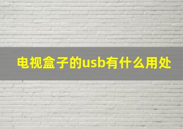 电视盒子的usb有什么用处