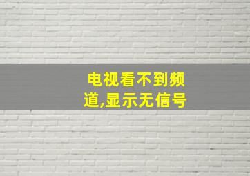 电视看不到频道,显示无信号