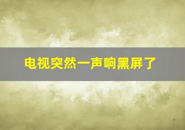 电视突然一声响黑屏了