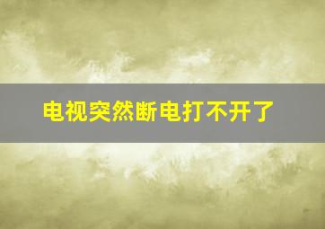 电视突然断电打不开了