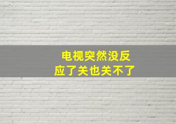 电视突然没反应了关也关不了