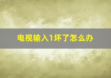 电视输入1坏了怎么办