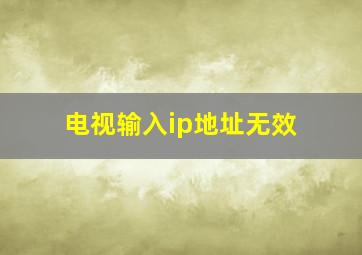 电视输入ip地址无效