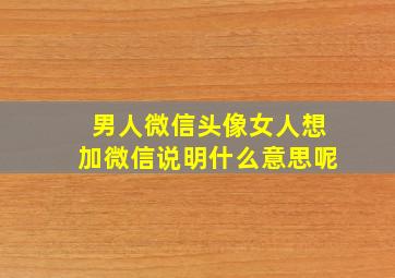 男人微信头像女人想加微信说明什么意思呢