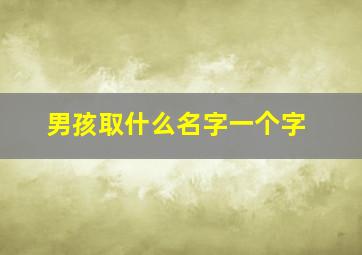 男孩取什么名字一个字