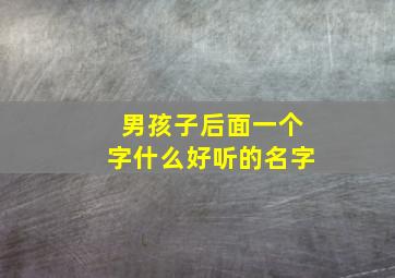 男孩子后面一个字什么好听的名字