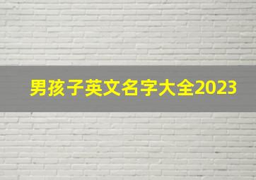 男孩子英文名字大全2023