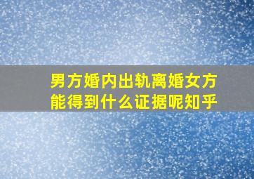 男方婚内出轨离婚女方能得到什么证据呢知乎