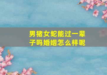 男猪女蛇能过一辈子吗婚姻怎么样呢