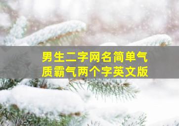 男生二字网名简单气质霸气两个字英文版