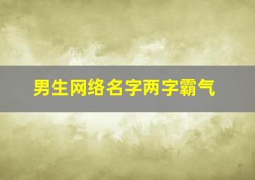 男生网络名字两字霸气