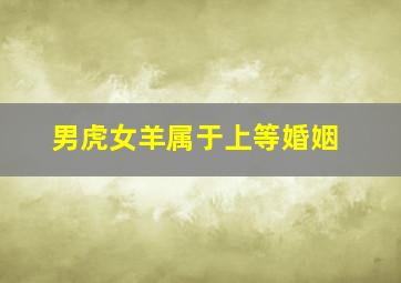 男虎女羊属于上等婚姻