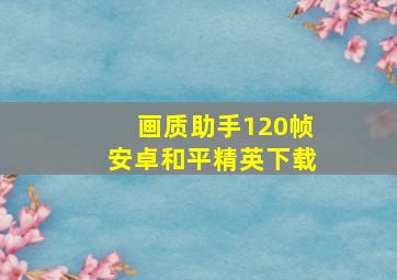 画质助手120帧安卓和平精英下载