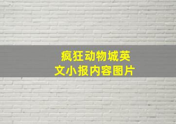 疯狂动物城英文小报内容图片