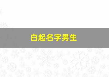 白起名字男生