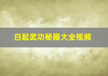 白起武功秘籍大全视频