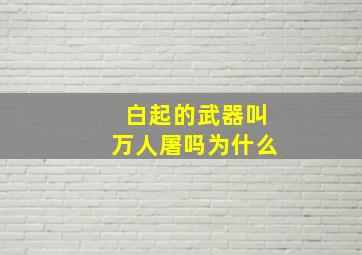 白起的武器叫万人屠吗为什么