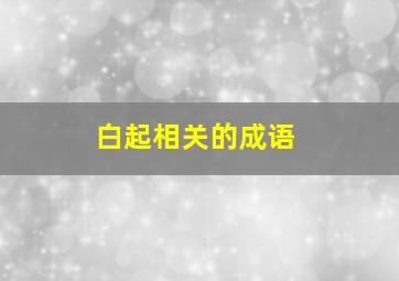 白起相关的成语