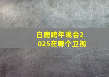 白鹿跨年晚会2025在哪个卫视