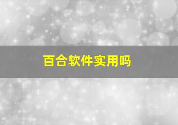 百合软件实用吗