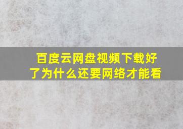 百度云网盘视频下载好了为什么还要网络才能看