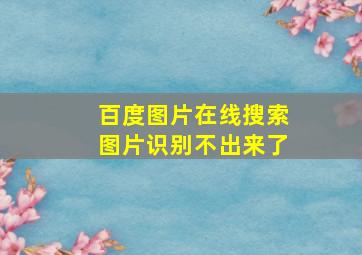 百度图片在线搜索图片识别不出来了