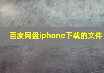 百度网盘iphone下载的文件