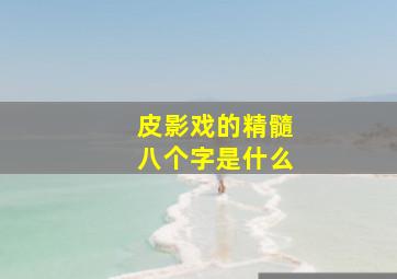 皮影戏的精髓八个字是什么