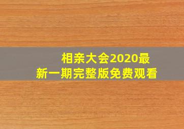 相亲大会2020最新一期完整版免费观看