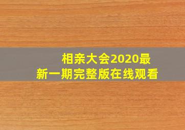 相亲大会2020最新一期完整版在线观看