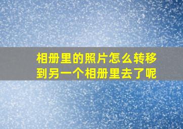 相册里的照片怎么转移到另一个相册里去了呢