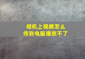 相机上视频怎么传到电脑播放不了