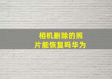 相机删除的照片能恢复吗华为