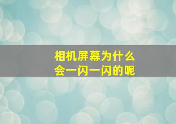 相机屏幕为什么会一闪一闪的呢