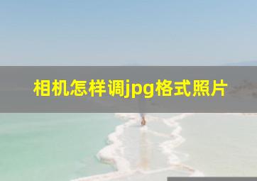 相机怎样调jpg格式照片