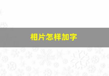 相片怎样加字