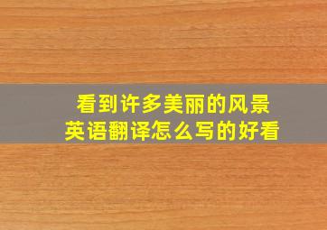 看到许多美丽的风景英语翻译怎么写的好看