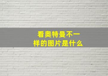 看奥特曼不一样的图片是什么