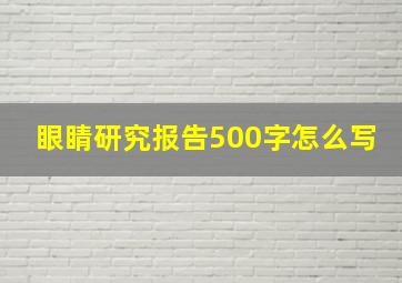 眼睛研究报告500字怎么写