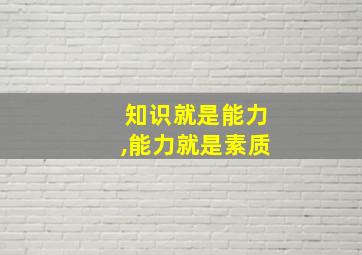 知识就是能力,能力就是素质