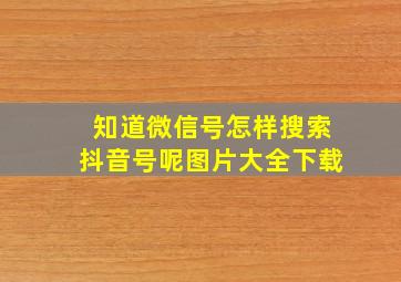 知道微信号怎样搜索抖音号呢图片大全下载