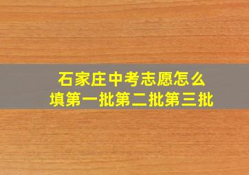 石家庄中考志愿怎么填第一批第二批第三批