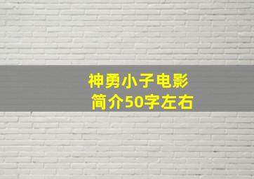 神勇小子电影简介50字左右