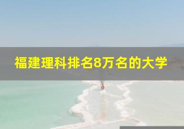 福建理科排名8万名的大学