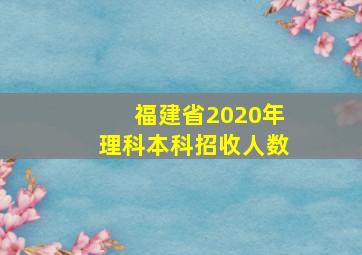 福建省2020年理科本科招收人数