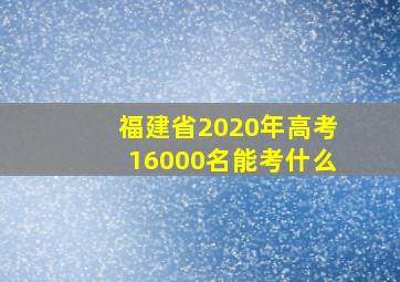 福建省2020年高考16000名能考什么