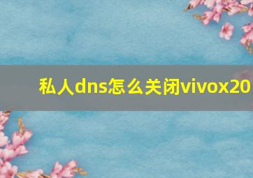 私人dns怎么关闭vivox20