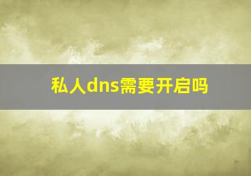 私人dns需要开启吗