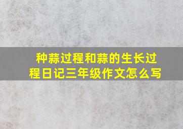 种蒜过程和蒜的生长过程日记三年级作文怎么写