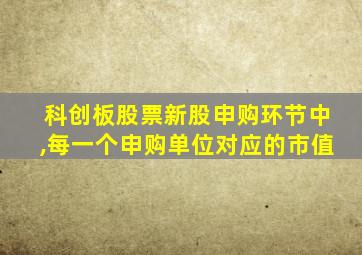 科创板股票新股申购环节中,每一个申购单位对应的市值